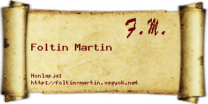 Foltin Martin névjegykártya