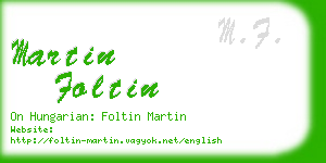 martin foltin business card